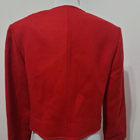 Vintage Pendleton Virgin Wool Cropped Jacket Red Size 14 - Picture 12 of 16